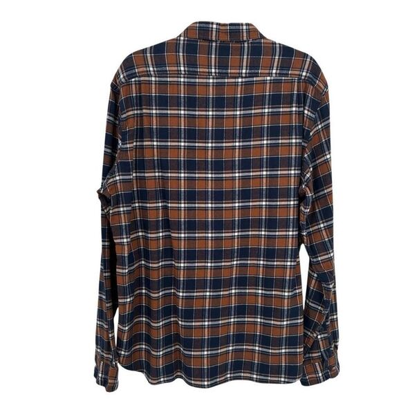 J. Crew Mercantile Plaid Button Front Shirt Brown/Blue Size XL NWT - Picture 6 of 7